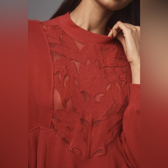 NWT! By Anthropologie Cutwork Swing Top - Size XS 🟢 - Picture 3 of 6